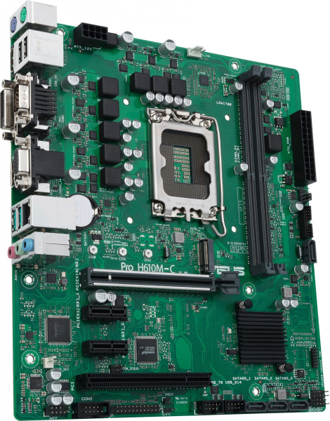 Материнская плата Asus PRO H610M-C-CSM Soc-1700 Intel H610 2xDDR5 mATX AC`97 8ch(7.1) GbLAN+VGA+DVI+HDMI+DP