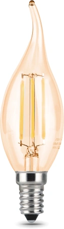 Лампа филам. Gauss Filament 5Вт цок.:E14 свеча 220B св.свеч.бел.нейт. (упак.:10шт) (104801805)