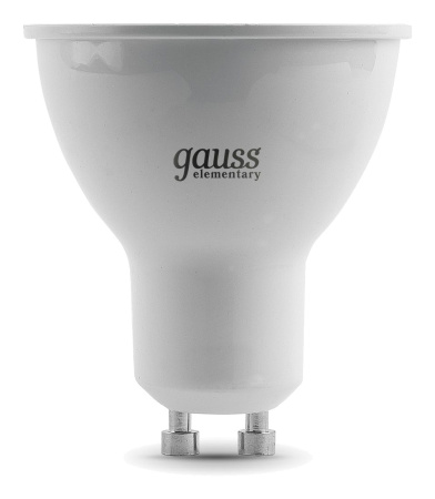 Лампа светодиодная Gauss Spotlight Elementary 9Вт цок.:GU10 спот 220B 4100K св.свеч.бел.нейт. MR16 (упак.:10шт) (13629)