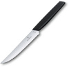 Нож кухонный Victorinox Swiss Modern (6.9003.12W) стальной столовый для стейка лезв.120мм серрейт. заточка черный