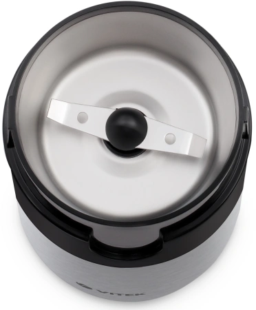 Кофемолка Vitek VT-1540 SR 120Вт сист.помол.:ротац.нож вместим.:40гр серебристый