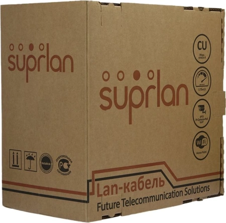 Кабель сетевой информационный Suprlan Premium 01-1012-2 кат.5E FTP 4 пары 24AWG PVC внутренний 305м серый
