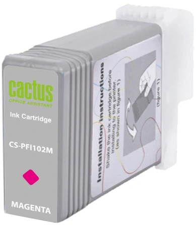 Картридж струйный Cactus CS-PFI102M PFI-102M пурпурный (130мл) для Canon IP iPF500/iPF600/iPF700/MFP M40/iPF765/LP17/LP24
