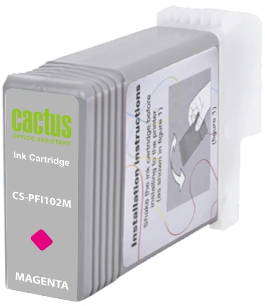 Картридж струйный Cactus CS-PFI102M PFI-102M пурпурный (130мл) для Canon IP iPF500/iPF600/iPF700/MFP M40/iPF765/LP17/LP24