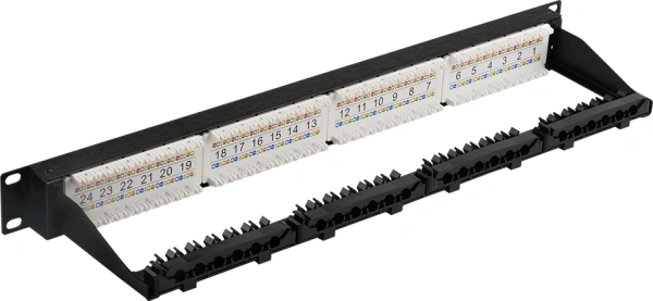 Патч-панель Lanmaster LAN-PPN24U6A 19" 1U 24xRJ45 кат.6A UTP
