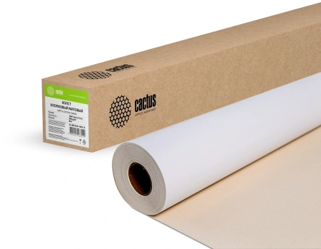 Холст Cactus CS-MC340-106715 42"(A0+) 1067мм-15м/340г/м2/белый хлопок для струйной печати втулка:50.8мм (2")