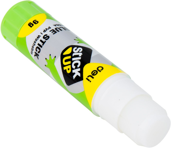 Клей-карандаш Deli E6366A 9гр корп.ассорти ПВП дисплей картонный детский Stick UP