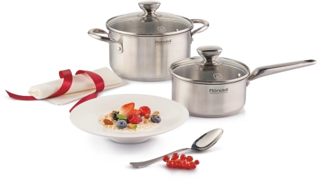 Ковш Rondell Merkur RDS-1222 1.3л. d=16см (с крышкой) стальной