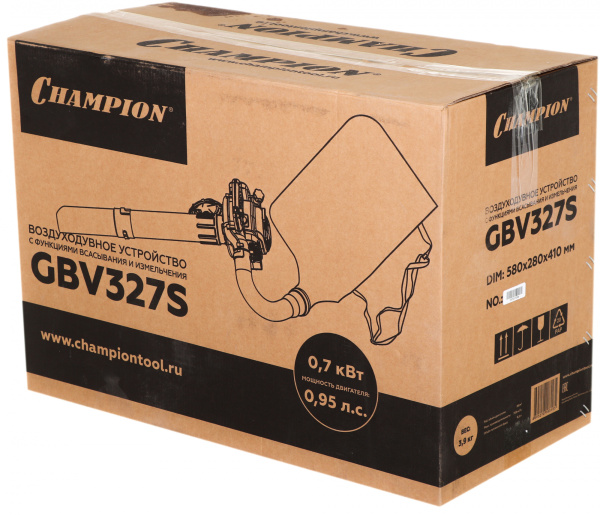 Воздуходувка-измельчитель Champion GBV327S 700Вт желтый/черный