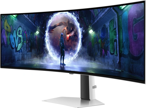 Монитор Samsung 49" Odyssey OLED G9 S49DG932SIXCI серебристый OLED LED 32:9 HDMI матовая HAS 250cd 178гр/178гр 5120x1440 240Hz FreeSync Premium Pro DP USB 12.9кг