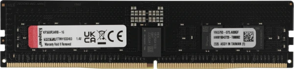 Память DDR5 16GB 6800MHz Kingston KF568R34RB-16 Fury Renegade Pro Black XMP RTL PC5-54400 CL34 DIMM ECC 288-pin 1.4В single rank Ret