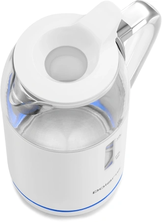 Чайник электрический Polaris PWK 1563CGL 1.5л. 2200Вт белый/прозрачный корпус: стекло/пластик