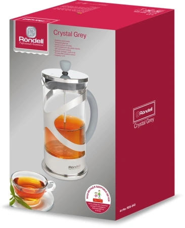 Френч-пресс Rondell Crystal Grey RDS-840 1л серый