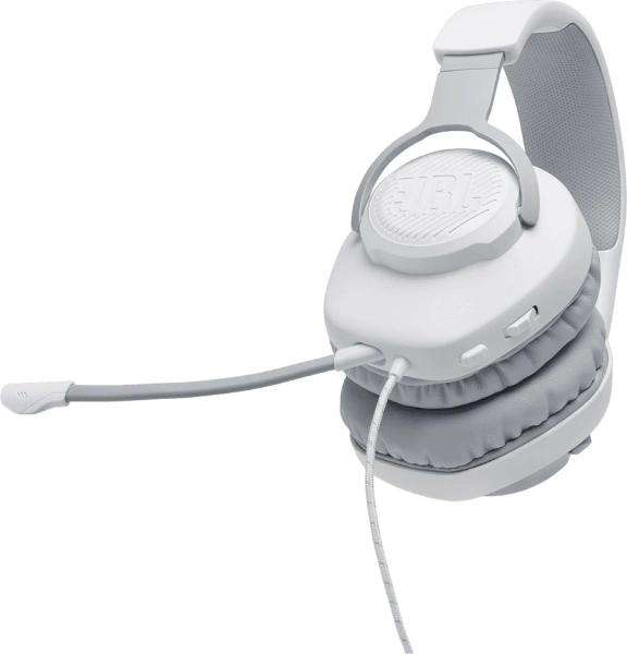 Гарнитура накладные JBL Quantum 100 1.2м белый проводные оголовье (JBLQUANTUM100WHT)