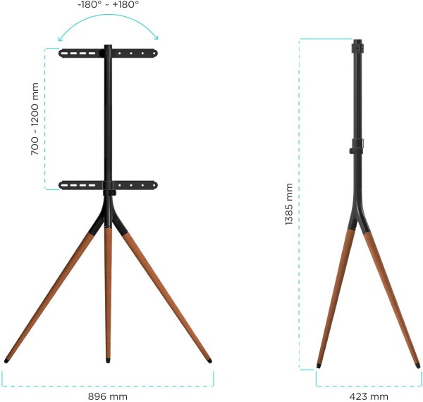 Подставка для телевизора Onkron TS1220 черный 32"-65" макс.35кг напольный