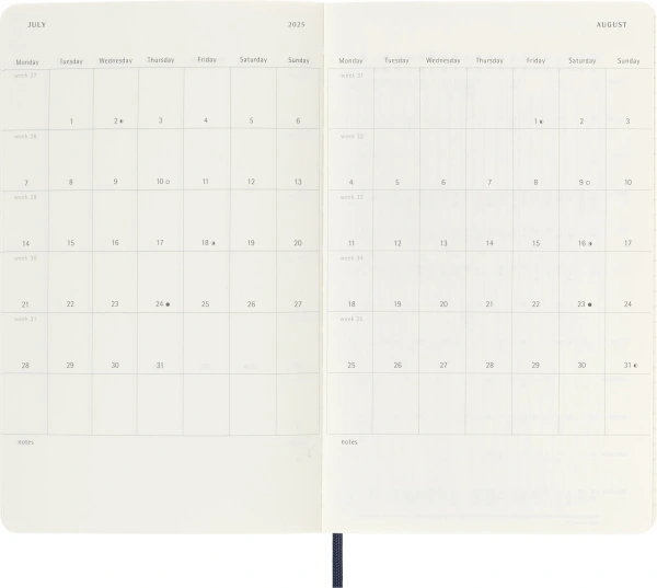 Еженедельник Moleskine ACADEMIC SOFT WKNT Large 130х210мм датир.18мес 208стр. мягкая обложка синий