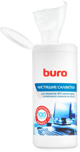 Салфетки Buro BU-Tscreen для экранов мониторов/плазменных/ЖК телевизоров/ноутбуков туба 100шт влажных