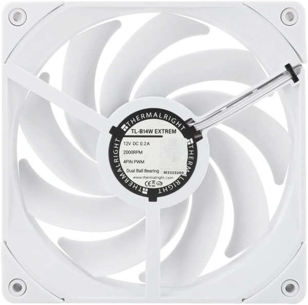 Вентилятор для корпуса Thermalright TL-B14W Extreme 140х140x25 белый 4-pin 31.4дБ (упак.:1шт) (TL-B14W-EX) Ret