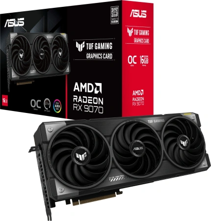 Видеокарта Asus PCI-E TUF-RX9070-O16G-GAMING AMD Radeon RX 9070 16Gb 256bit GDDR6 2170/20000 HDMIx1 DPx3 HDCP Ret