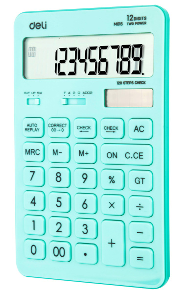 Калькулятор настольный Deli Touch EM01531 голубой 12-разр.