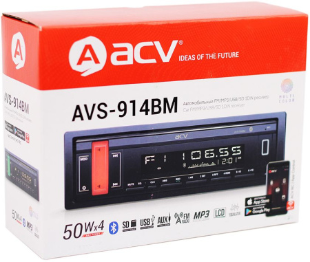 Автомагнитола ACV AVS-914BM 1DIN 4x50Вт