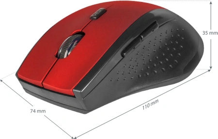 Мышь Defender Accura MM-365 красный оптическая 1600dpi беспров. USB 5but (52367)