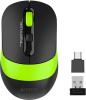 Мышь A4Tech Fstyler FG10CS Air черный/зеленый оптическая (2000dpi) silent беспроводная USB для ноутб