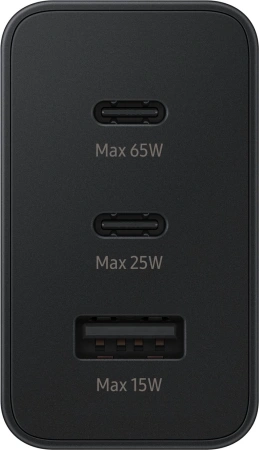 Сетевое зар./устр. Samsung EP-T6530 65W 3A (PD) USB/2xUSB Type-C для Samsung черный (EP-T6530NBEGEU)