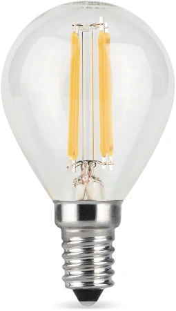 Лампа филам. Gauss Filament 5Вт цок.:E14 свеча 220B св.свеч.бел.теп. (упак.:10шт) (105801105)