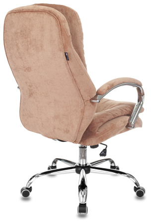 Кресло руководителя Бюрократ T-9950SL Fabric светло-коричневый Velvet 90 крестов. металл хром