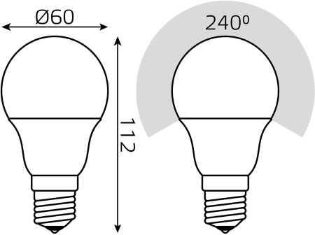 Лампа светодиодная Gauss 102502210-M 10Вт цок.:E27 груша 220B св.свеч.бел.нейт. A60 (упак.:10шт)