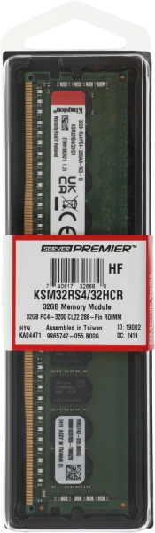Память DDR4 Kingston KSM32RS4/32HCR 32Gb DIMM ECC Reg PC4-25600 CL22 3200MHz