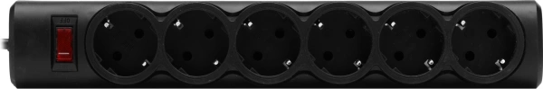 Сетевой фильтр Defender DFS 155 5м (6 розеток) черный (коробка)