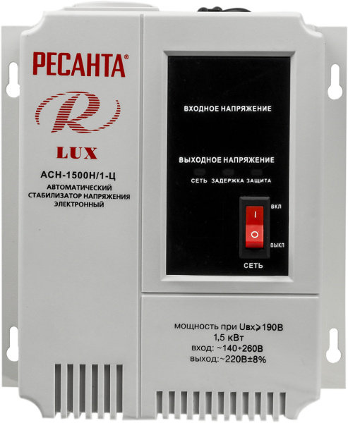 Стабилизатор напряжения Ресанта АСН-1500Н/1-Ц однофазный серый (63/6/20)