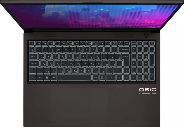 Ноутбук Osio CyberLine C160i-002 Core i5 12600H 16Gb SSD512Gb NVIDIA GeForce RTX4050 6Gb 16" IPS WUXGA (1920x1200) noOS brown WiFi BT Cam 3410mAh