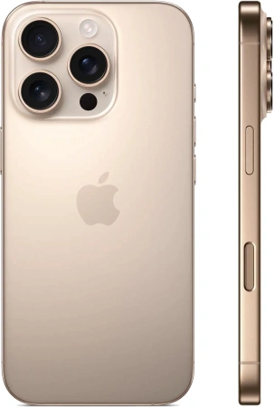 Смартфон Apple A3292 iPhone 16 Pro 256Gb бежевый титан моноблок 3G 4G 1Sim 6.3" 1206x2622 iOS 18 48Mpix 802.11 a/b/g/n/ac/ax/be NFC GPS Protect