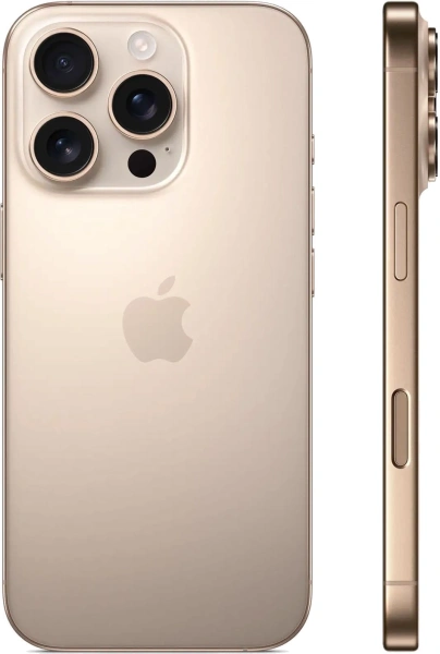 Смартфон Apple A3292 iPhone 16 Pro 256Gb бежевый титан моноблок 3G 4G 1Sim 6.3" 1206x2622 iOS 18 48Mpix 802.11 a/b/g/n/ac/ax/be NFC GPS Protect