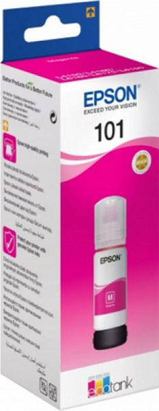 Картридж струйный Epson L101 C13T03V34A пурпурный (6000стр.) (70мл) для Epson L4150/L4160/L4267/L6160/L6170/L6190/L6270/L14150