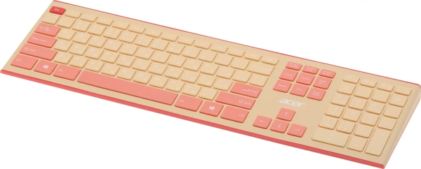 Клавиатура + мышь Acer OCC205 клав:розовый/бежевый мышь:розовый/бежевый USB беспроводная slim Multimedia (ZL.ACCEE.00F)