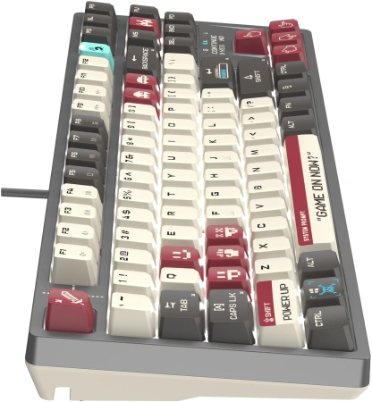 Клавиатура A4Tech Bloody S87 Pixels Red механическая серый/белый USB Multimedia for gamer LED (S87 PIXELS)