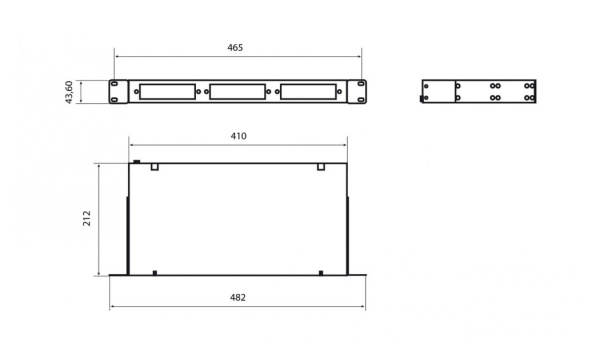 Бокс HyperlineFO-19R-1U-3xSLT-W140H42-24UN-GY FO-19R-1U-3XSLT-W140H42-24UN 19" 1U 24x (упак.:1шт)