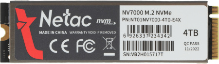 Накопитель SSD Netac PCIe 4.0 x4 4TB NT01NV7000-4T0-E4X NV7000 M.2 2280