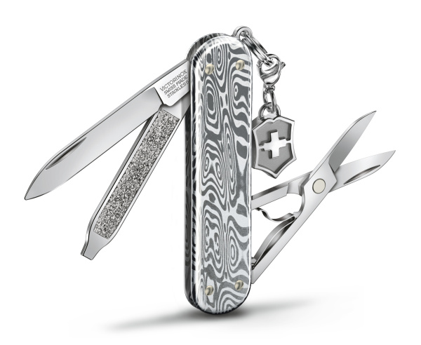 Нож перочинный Victorinox Classic Brilliant Damast (0.6221.34) 58мм 5функц. серебристый подар.коробка