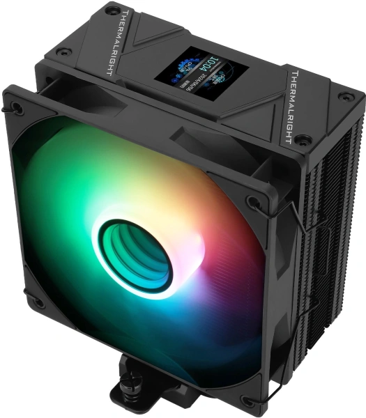 Устройство охлаждения(кулер) Thermalright Assassin Spirit 120 Vision ARGB Soc-AM5/AM4/1200/1700/1851 черный 4-pin 25.6dB Al+Cu LCD Ret (AS120-VISION-BL-ARGB)