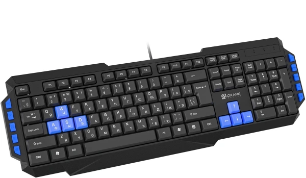 Клавиатура Оклик 750G FROST WAR черный/черный USB Multimedia for gamer