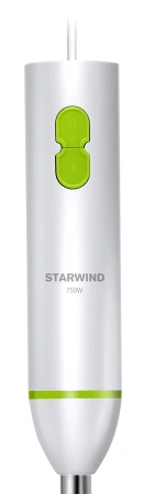 Блендер погружной Starwind SBP1113 750Вт белый/зеленый