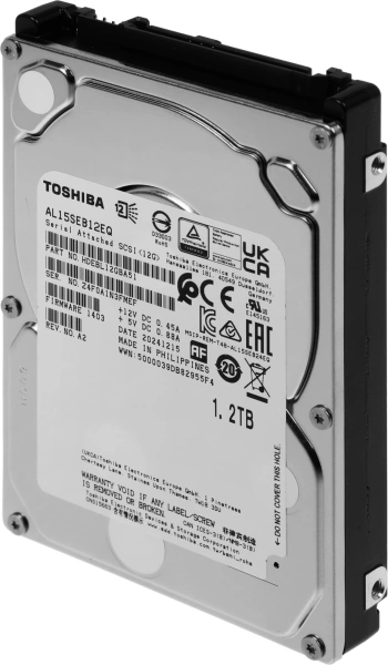 Жесткий диск Toshiba SAS 3.0 1200GB AL15SEB12EQ 512E (10000rpm) 128Mb 2.5" Bulk