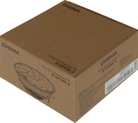 Устройство охлаждения(кулер) Digma D-CPC95-2 120x120x25mm Soc-AM4/1151/1200 черный 3-pin 29dB Al 95W 185gr Ret