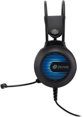 Наушники с микрофоном Оклик HS-L300G Black черный 2.2м мониторные USB оголовье (1796949)