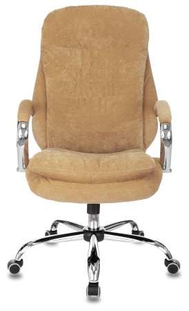 Кресло руководителя Бюрократ T-9950SL Fabric горчичный Velvet 73 крестов. металл хром